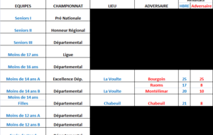 Résultats des 17 et 18 janvier 2015